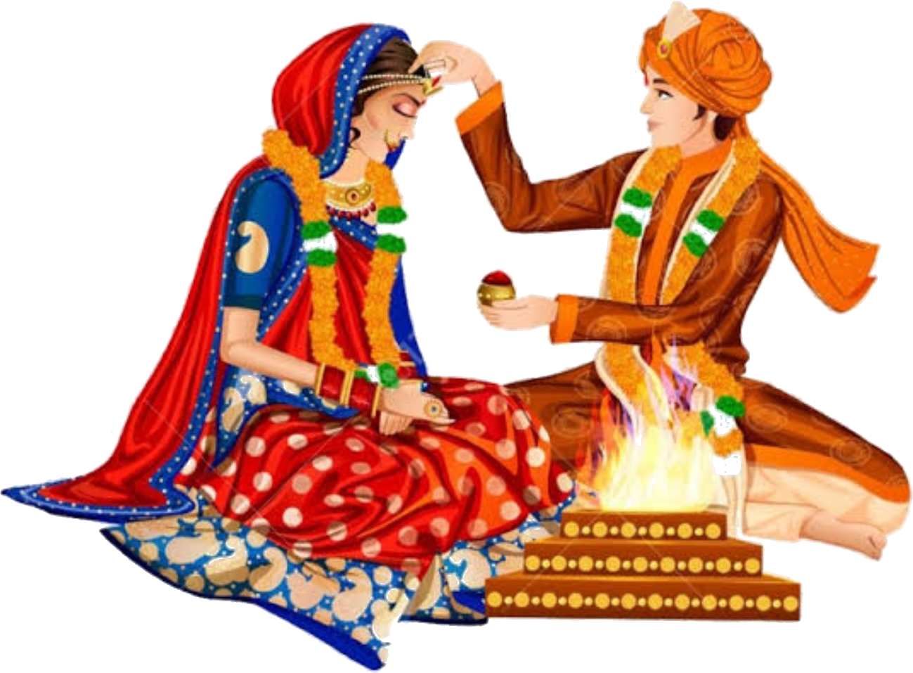 Indian wedding ceremony clipart